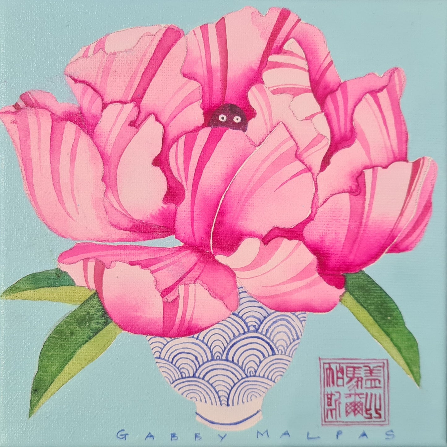 The Lurker in the Striped Peony