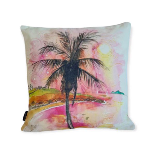 Pink Palm Cushion Cover