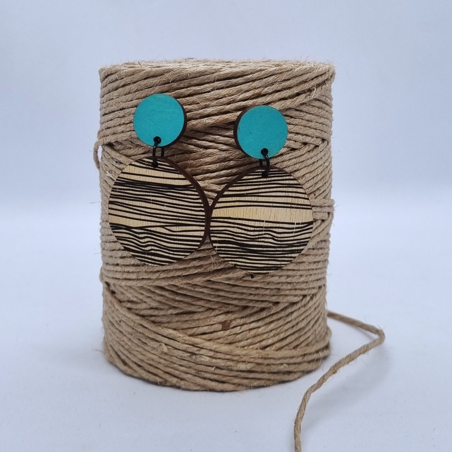 Scoops Stud Earrings Lines Turquoise