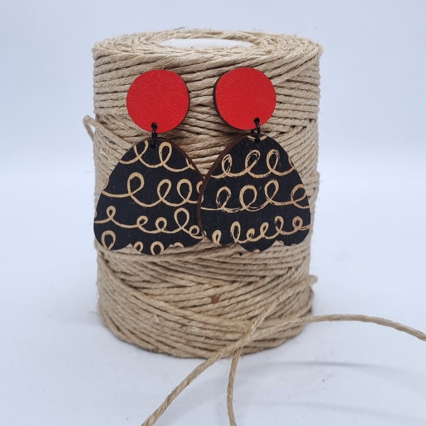 Scoops Stud Earrings #1 Red Large