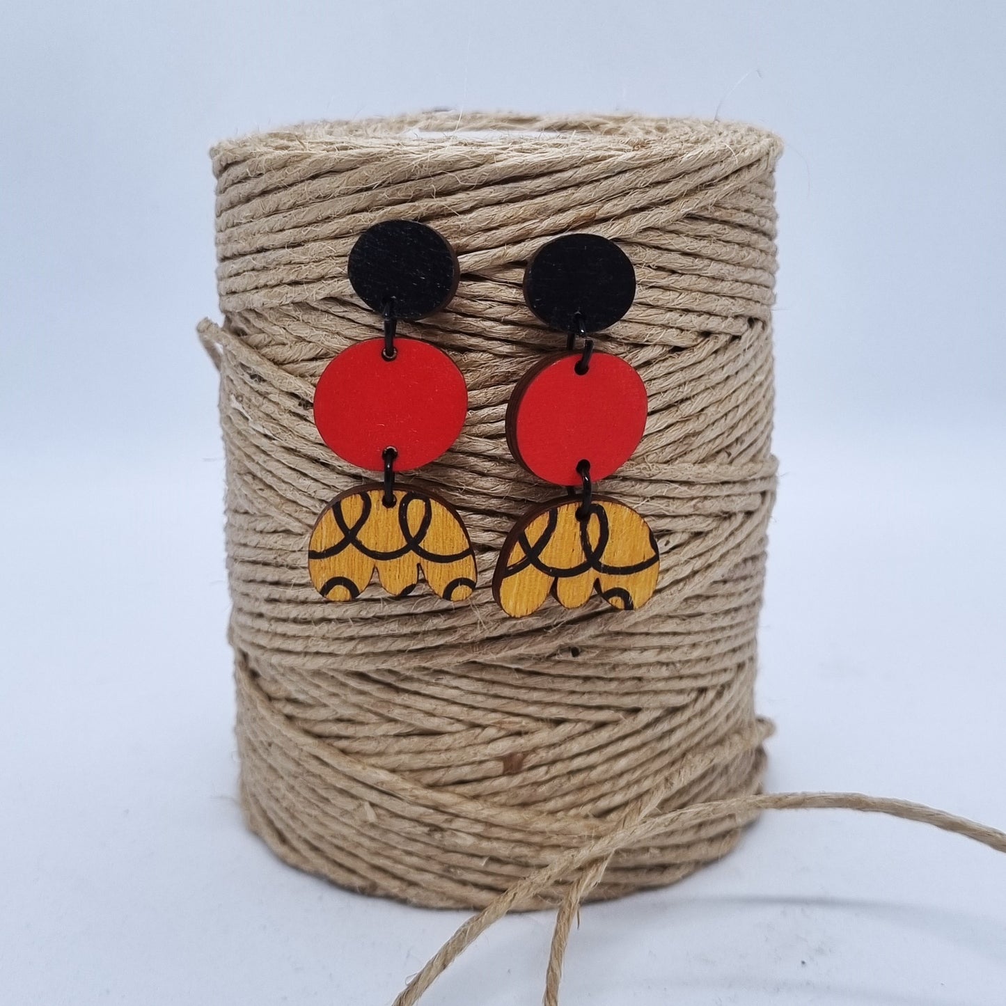 Scoops Stud Earrings #2 Yellow Small