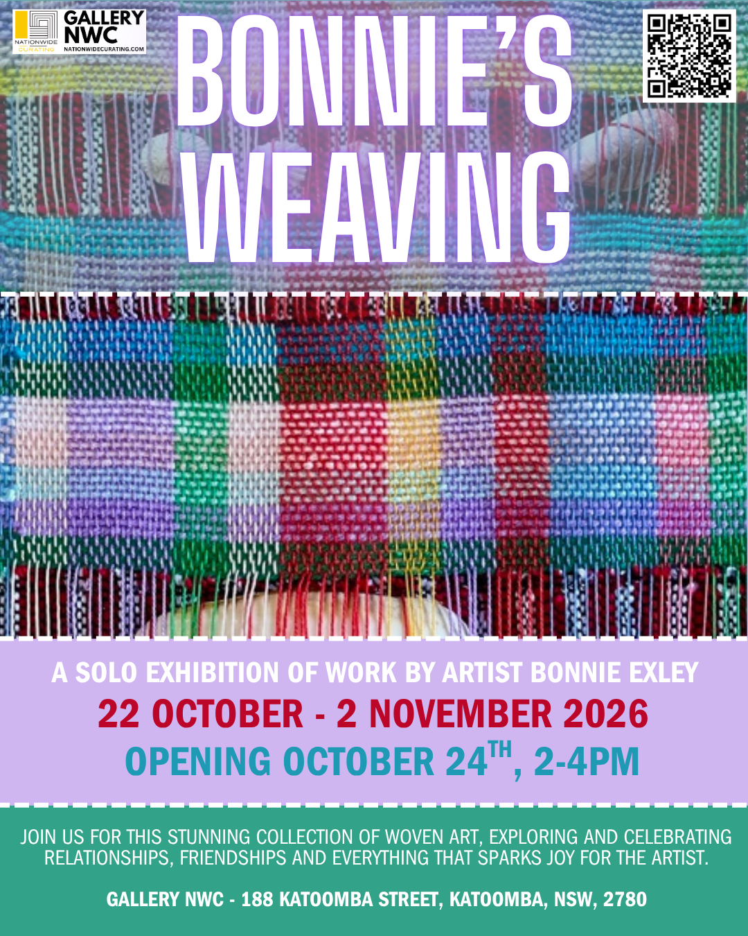 COMING SOON TO GALLERY NWC! Bonnie's Weaving