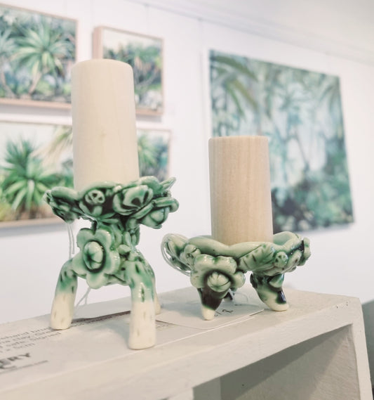 MINI GREEN GLOSS STANDS & DIFFUSERS BY GABBY MALPAS