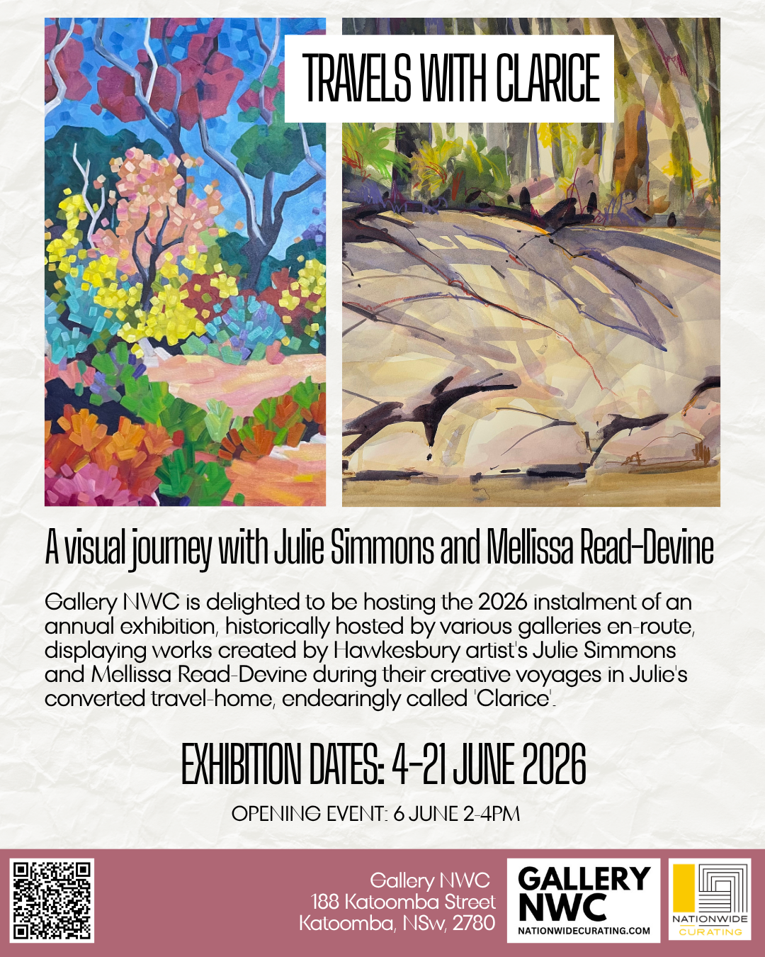 COMING SOON TO GALLERY NWC! - TRAVELS WITH CLARICE