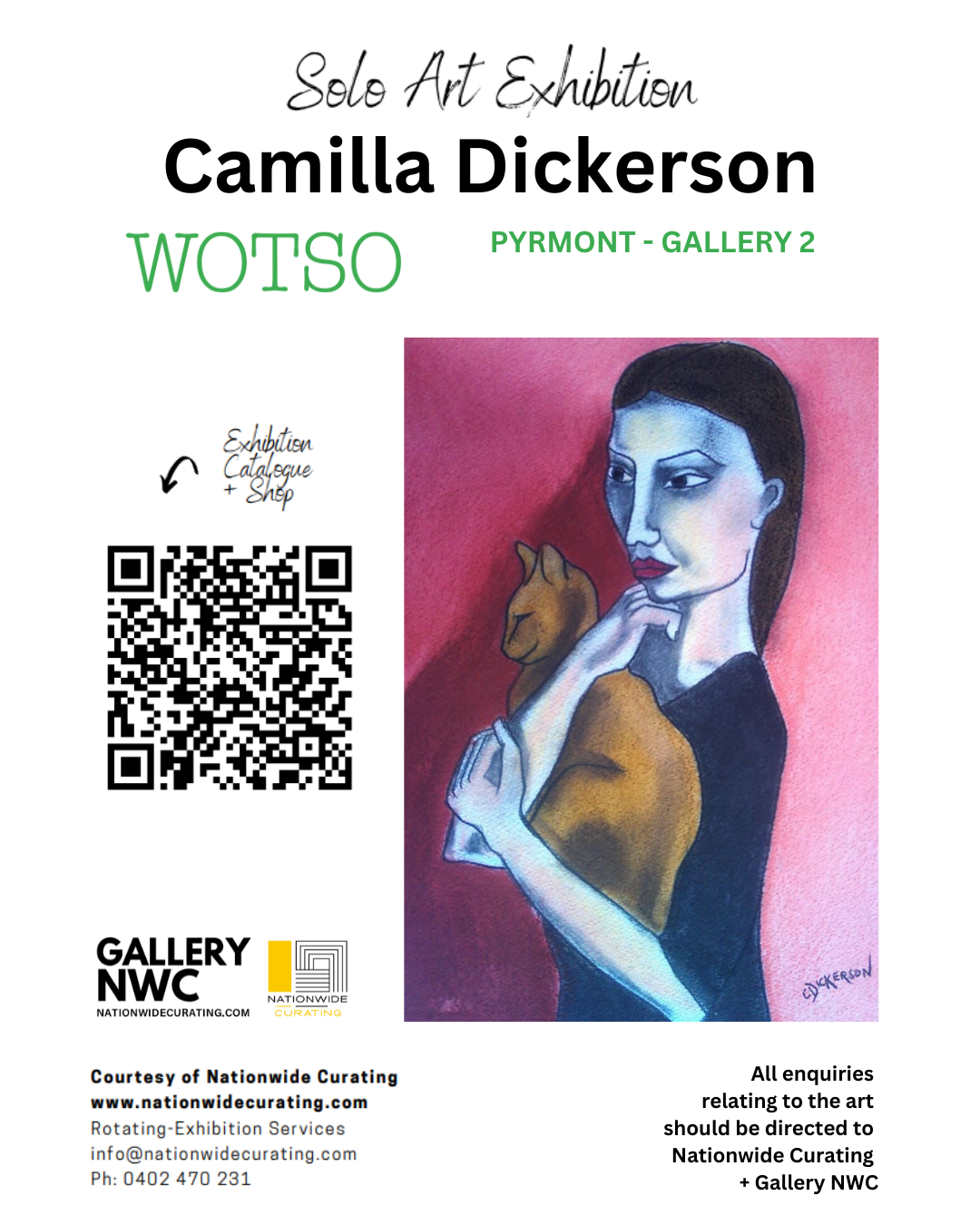 CURRENTLY INSTALLED AT WOTSO PYRMONT, GALLERY 2 - A solo exhibition of works by Camilla Dickerson