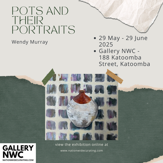First day of Pots and their Portraits - solo exhibition by Wendy Murray