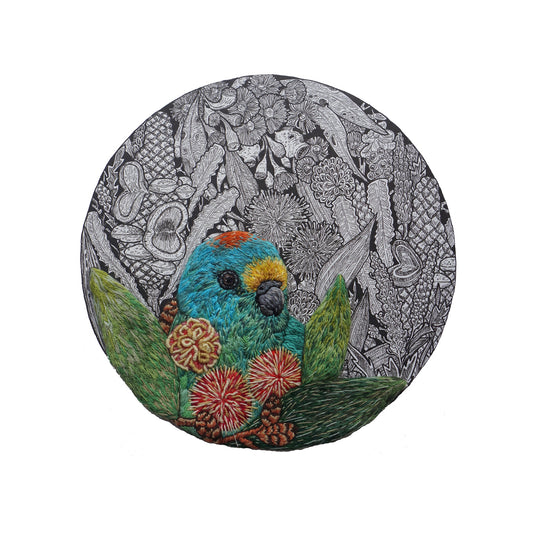 SOLD - Mulgoa Parrot in the Pincushion Hakea