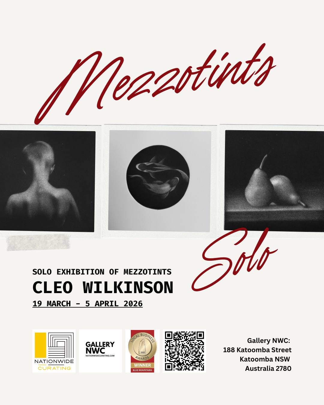 'Mezzotints' A Solo Exhibition by Cleo Wilkinson - Coming Soon to Gallery NWC