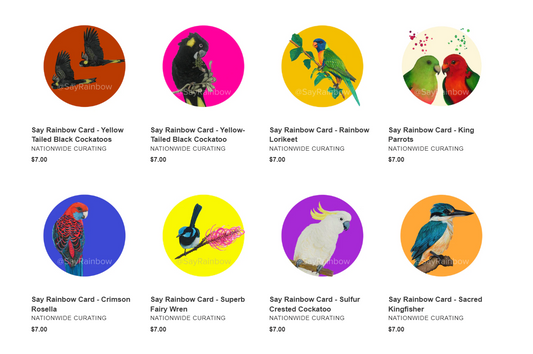 Cards by Say Rainbow are back in stock at Gallery NWC!