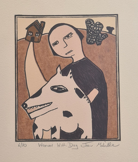 Woman with Dog by Jan Melville