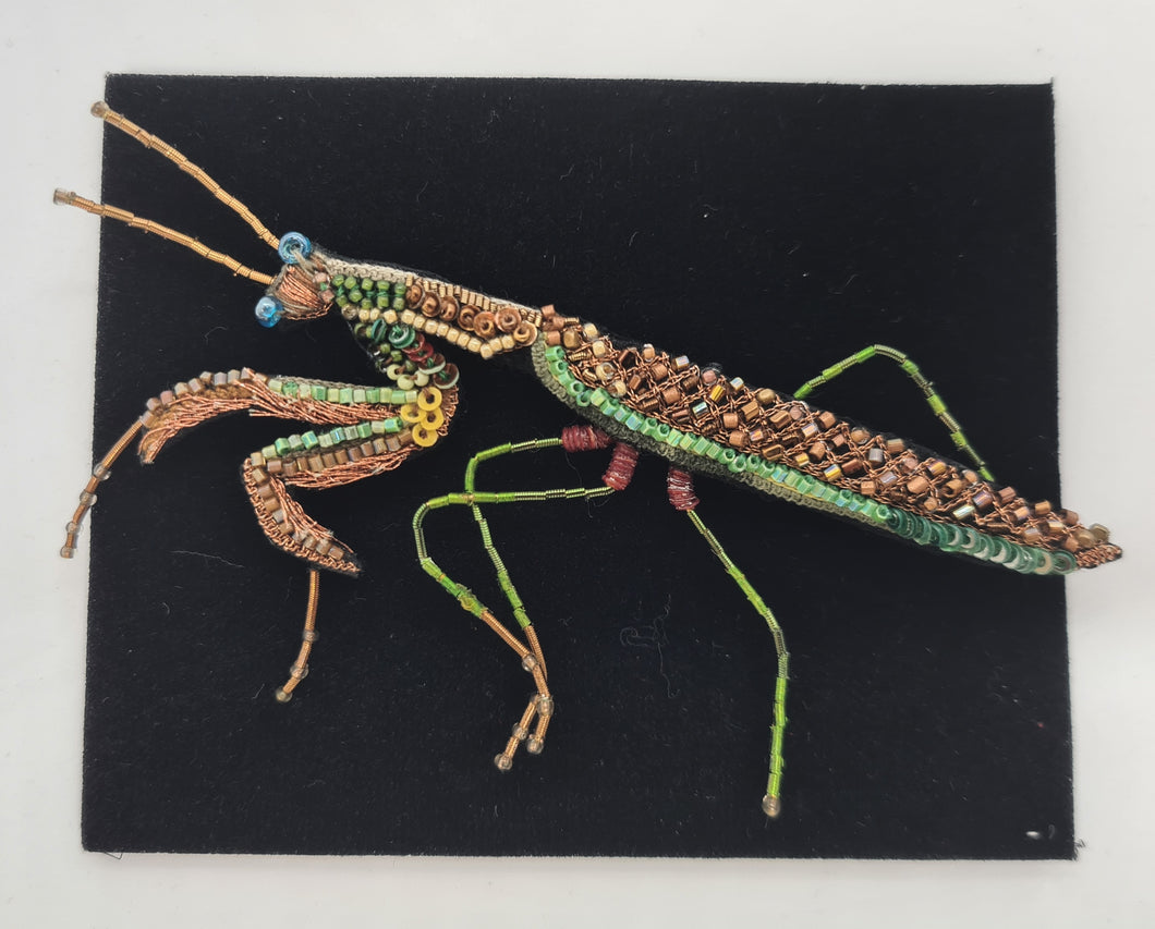 Green Mantis Brooch