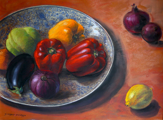 Still Life on Oriental Plate