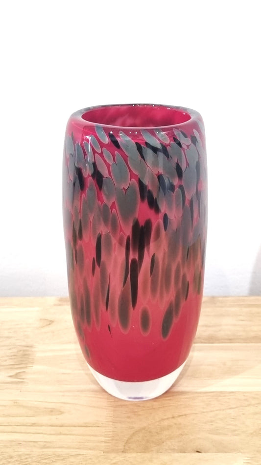 Vase - Carmine, Brown & Silver