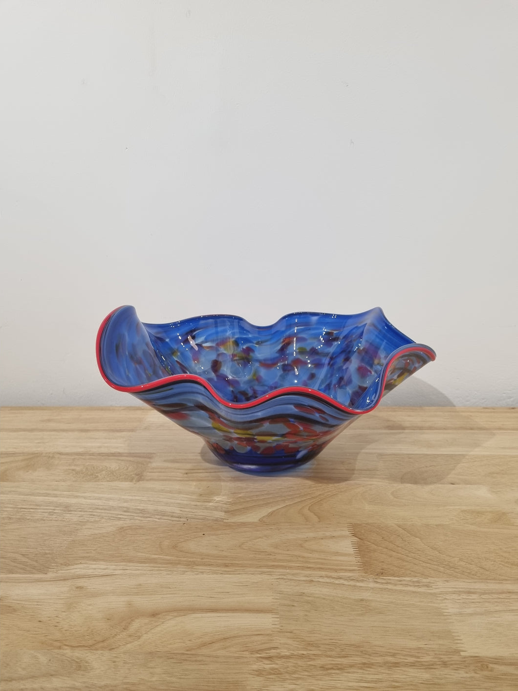 Cerulean Blue Fluted Bowl