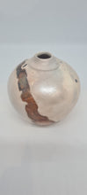 Load image into Gallery viewer, Small white and pink vase with copper inlay 1.
