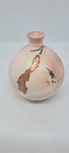 Load image into Gallery viewer, Small white and pink vase with copper inlay 2.
