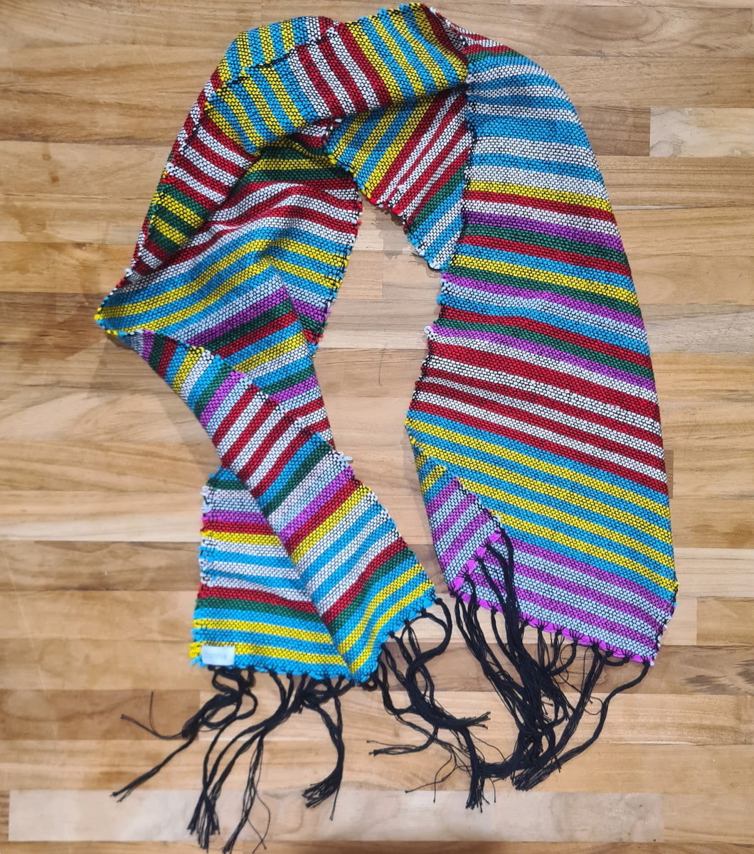 Handmade Woven Rainbow Scarf