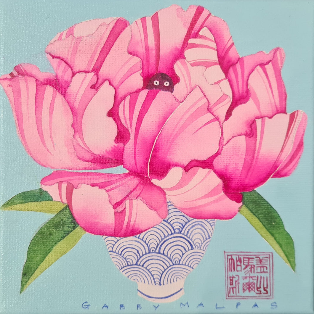 The Lurker in the Striped Peony