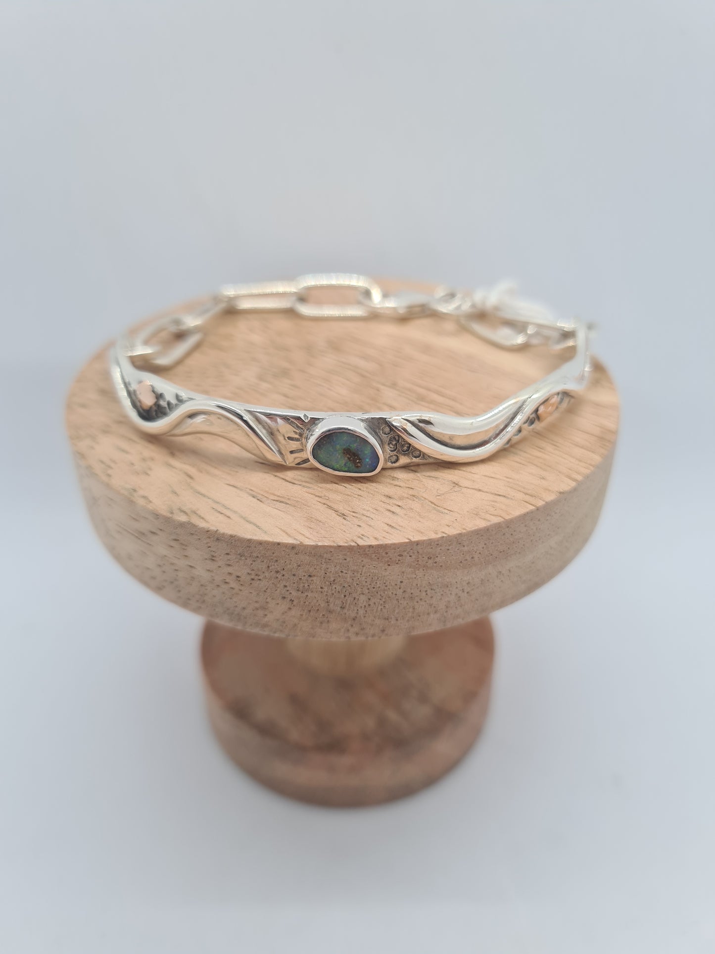 Okinawa (silver, opal, gold) Bracelet