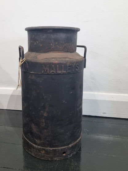Rare Vintage 10-Gallon Malley Milk Can - Stamped "Gocup Pastoral Co. 18" (55cm high)