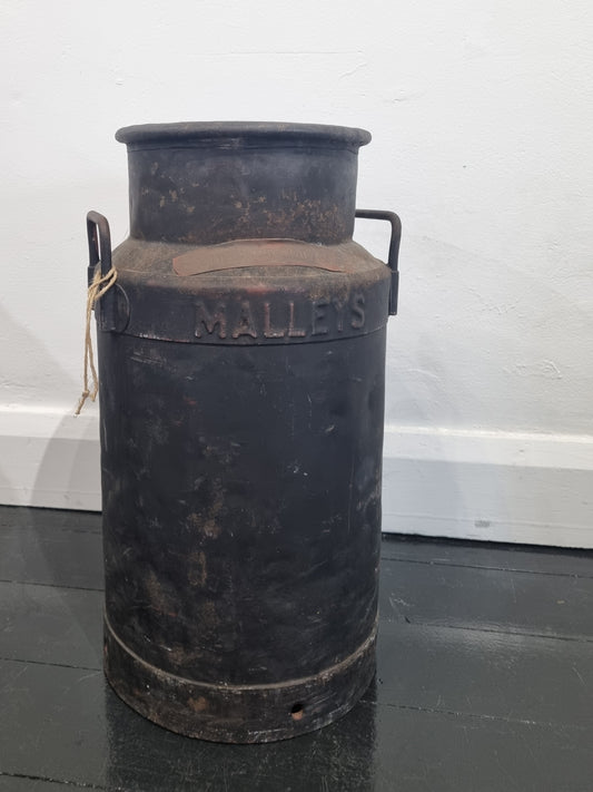 Rare Vintage 10-Gallon Malley Milk Can - Stamped "Gocup Pastoral Co. 18" (55cm high)