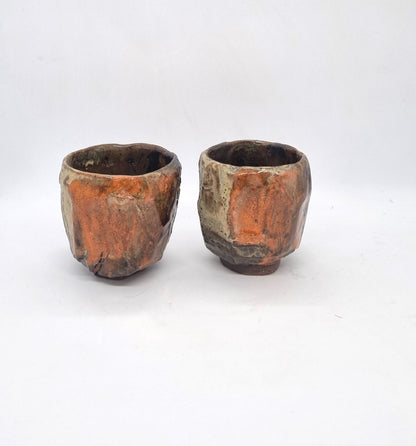 Medium Rustic Cup - Orange Splash