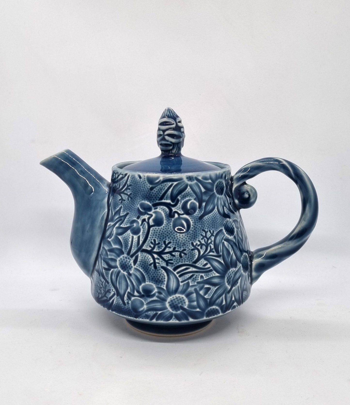 Flannel Flower Teapot - Blue