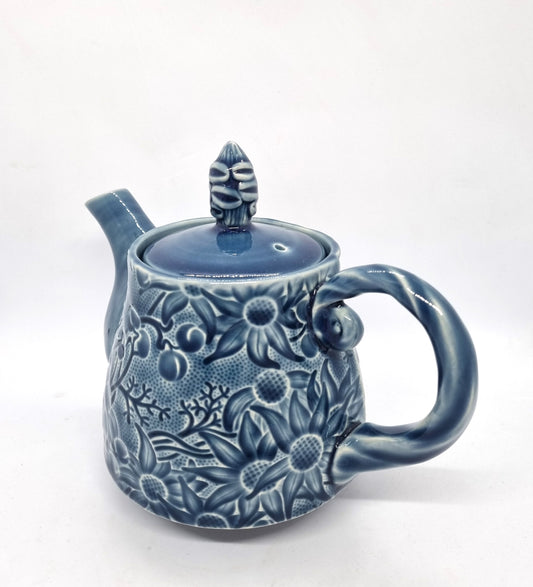 Flannel Flower Teapot - Blue