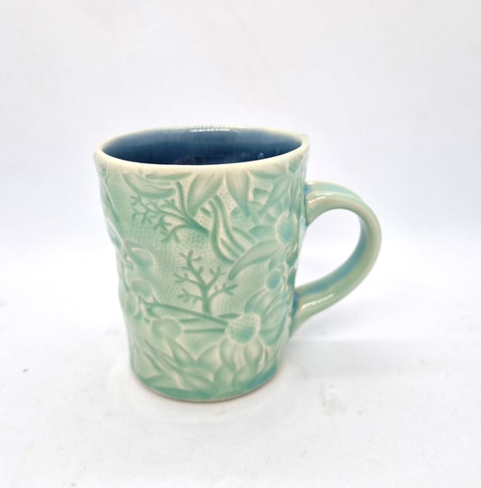 Flannel Flower Mugs - Short & Tall - Mint