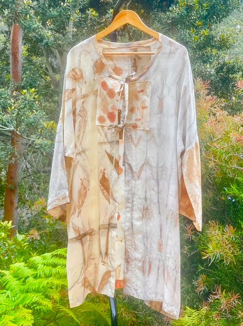 Eco Printed Silk Jacket or Robe
