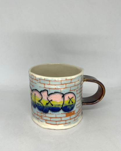 Graffiti Mug - Weirdo Pink, Green and Blue
