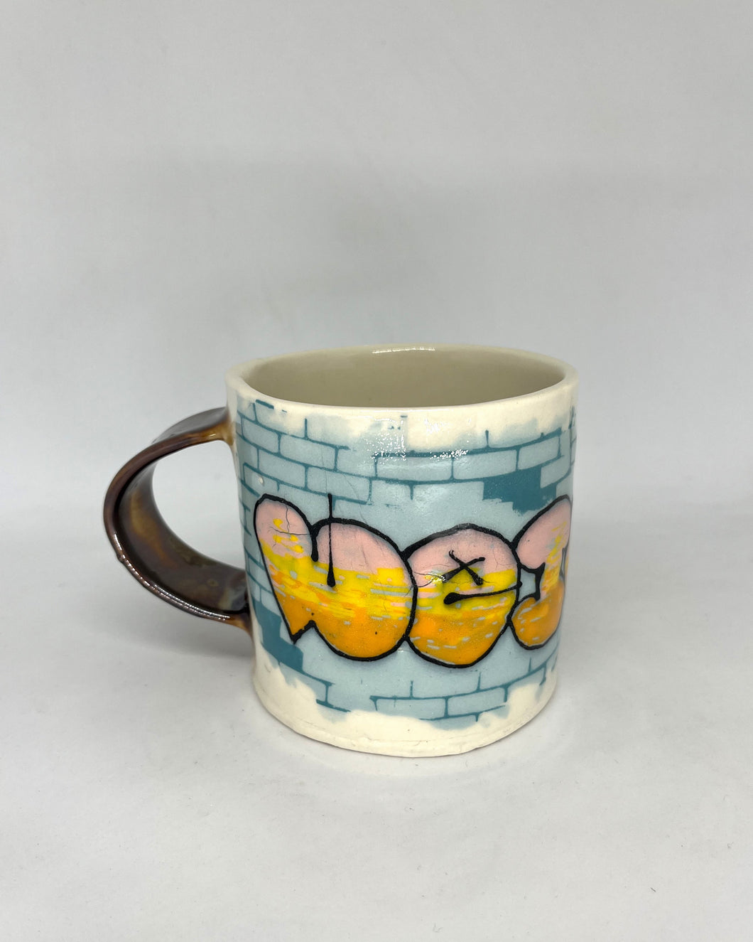 Graffiti Mug - Weirdo Pink and Orange