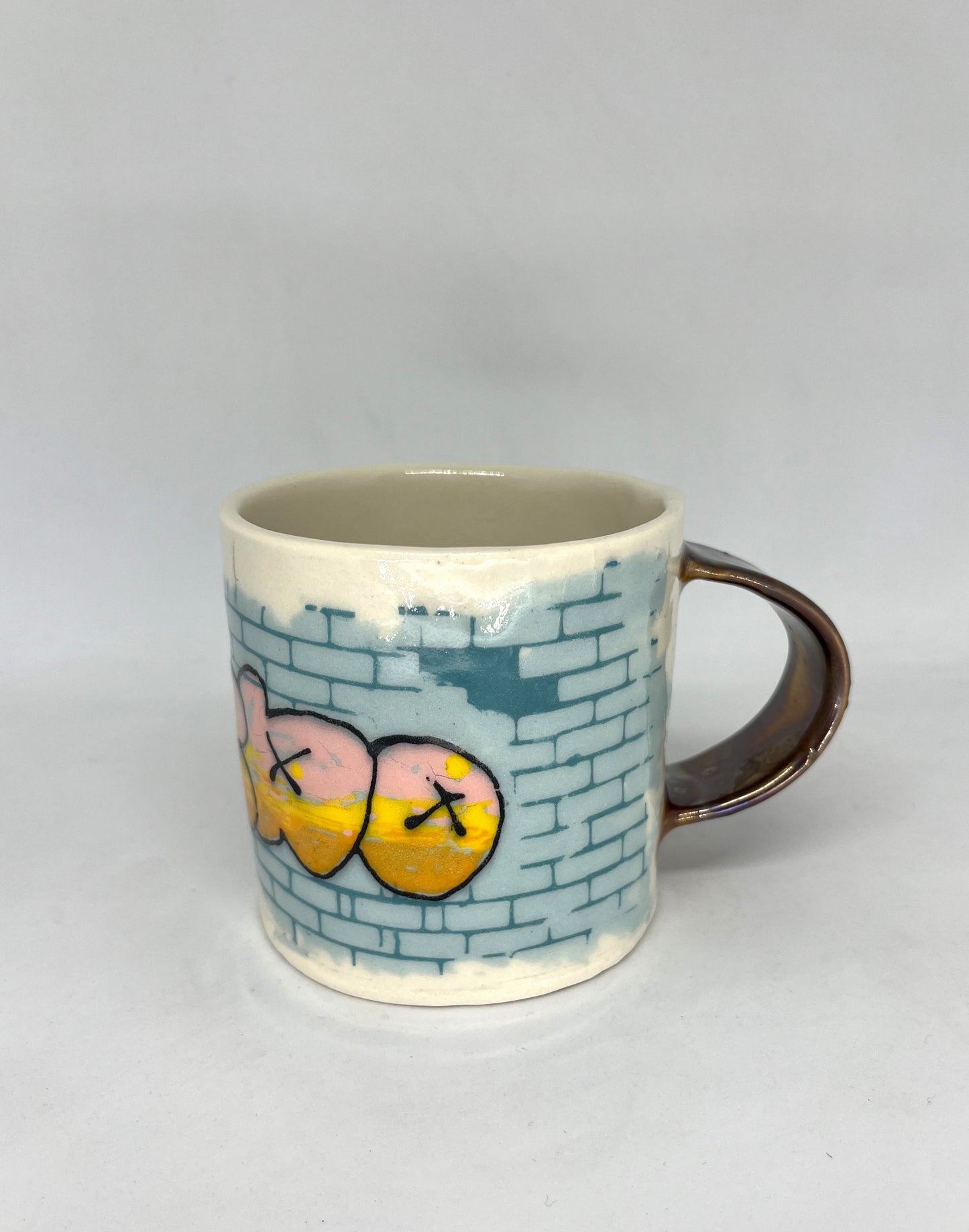 Graffiti Mug - Weirdo Pink and Orange