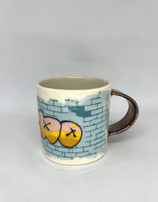 Graffiti Mug - Weirdo Pink and Orange