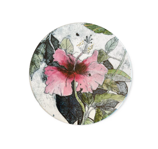 Hibiscus Ceramic Coaster