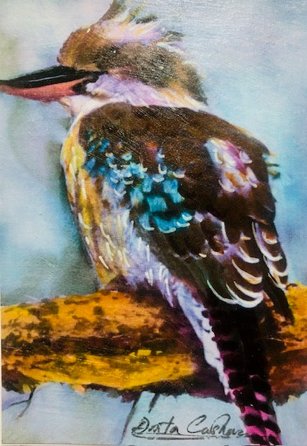 Hand-painted card - Kookaburra 1