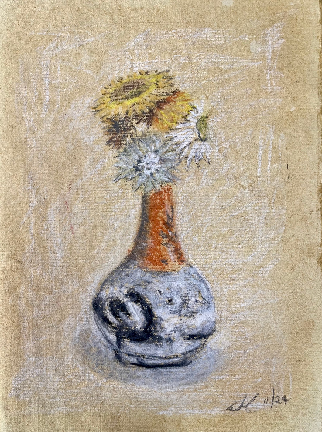 Pot with Dried Flowers