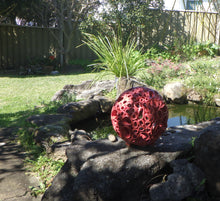 Load image into Gallery viewer, Sphere 3 - Red - Like the shoreline, this piece is both strong and vulnerable - shaped endlessly by tide and time.
