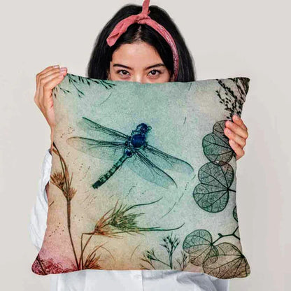 Rustic Dragonfly Cushion Cover