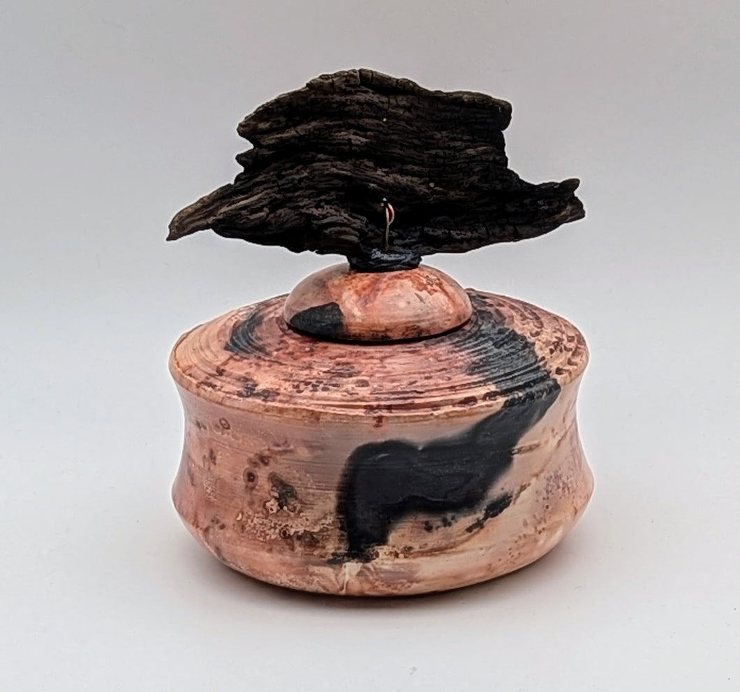 Box with wood top - pink
