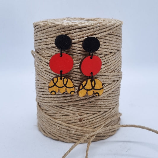 Scoops Stud Earrings #2 Yellow Small