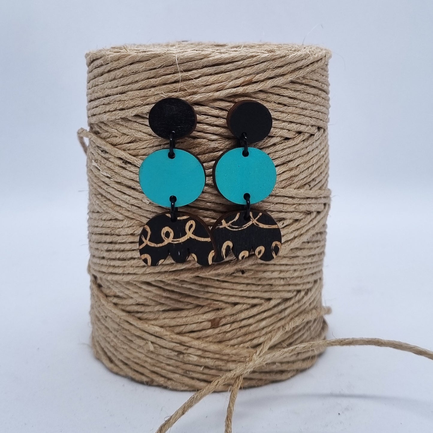 Scoops Stud Earrings #3 Turquoise Small