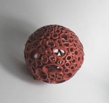 Load image into Gallery viewer, Sphere 3 - Red - Like the shoreline, this piece is both strong and vulnerable - shaped endlessly by tide and time.
