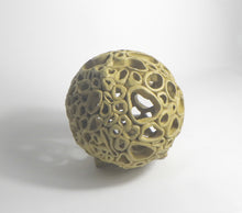 Load image into Gallery viewer, Sphere 1 - Yellow - Like the shoreline, this piece is both strong and vulnerable - shaped endlessly by tide and time.
