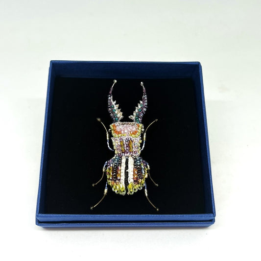 Stag Pincer Beetle Brooch