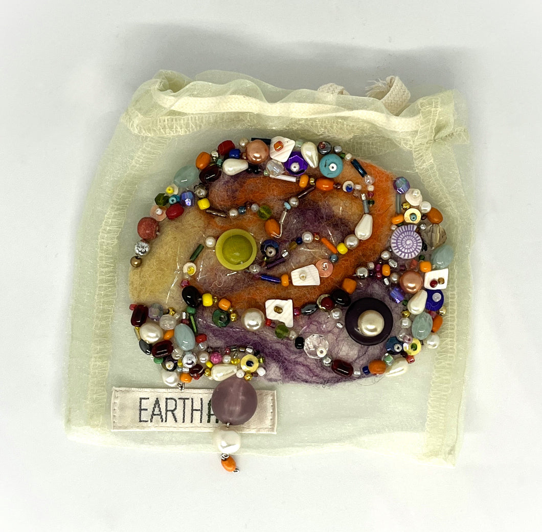 Brooch 1 - Orange and Purple