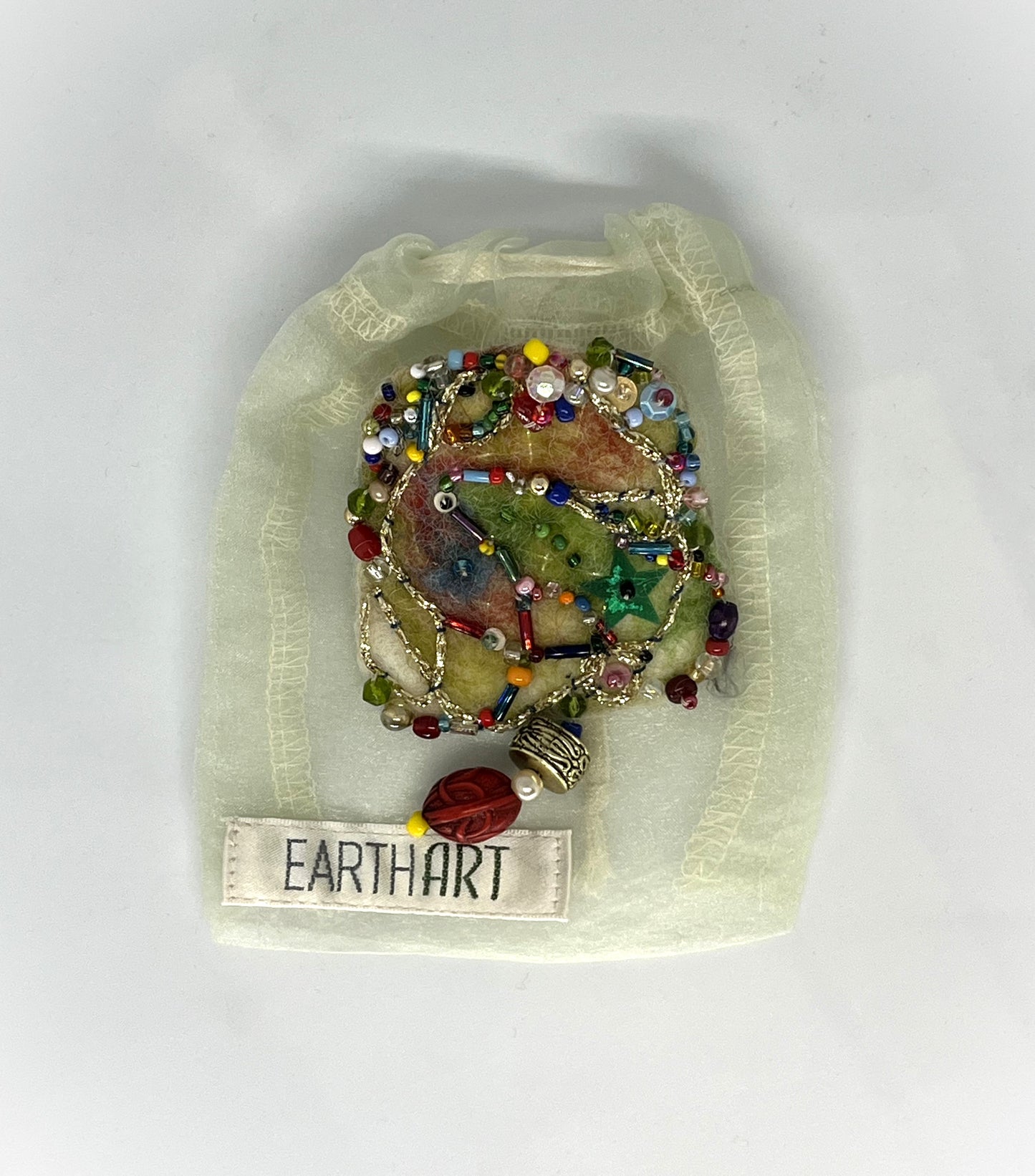 Brooch 3 - Green and Red