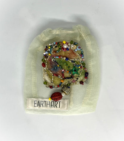 Brooch 3 - Green and Red