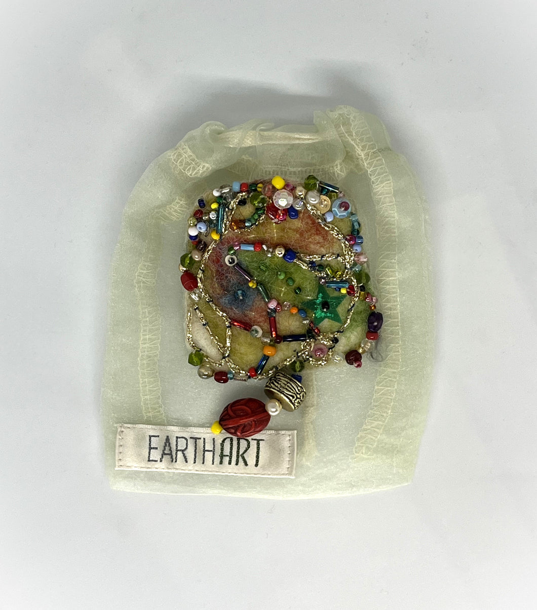 Brooch 3 - Green and Red