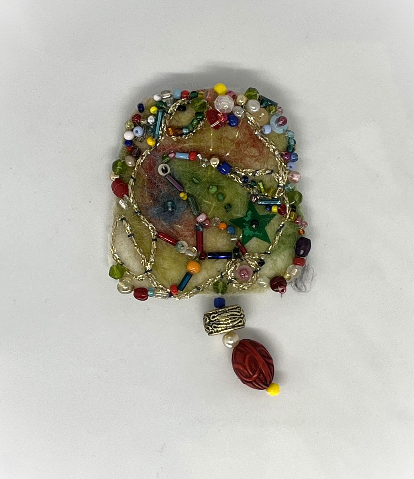 Brooch 3 - Green and Red